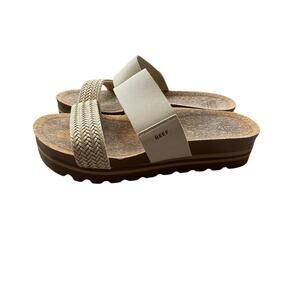 REEF Women's Vintage Ivory Cushion Vista Hi Slip On Wedge Size 8